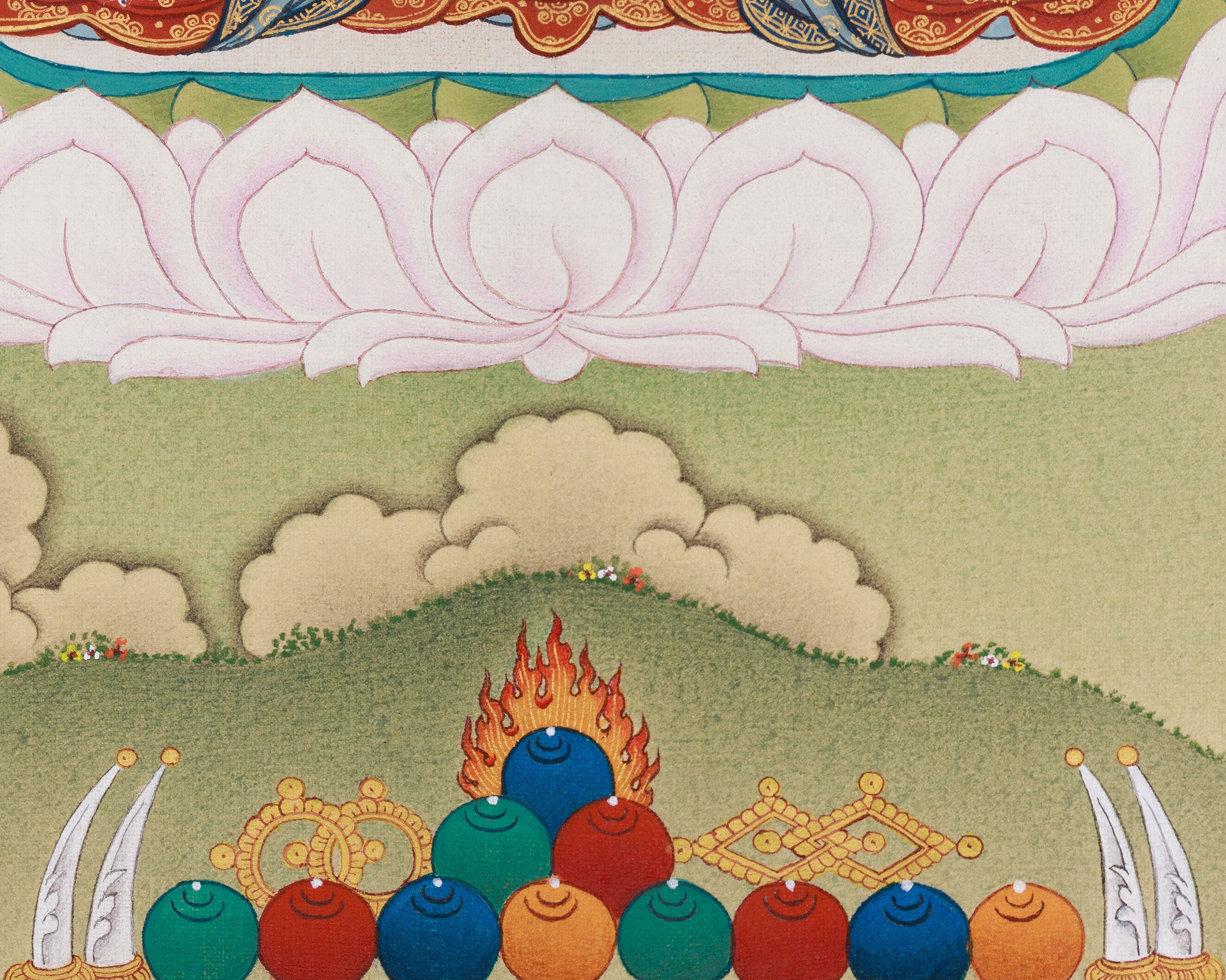 Tibetan Goddess White Tara With Amitabha Buddha | Longevity and Spiritual Protection Deity