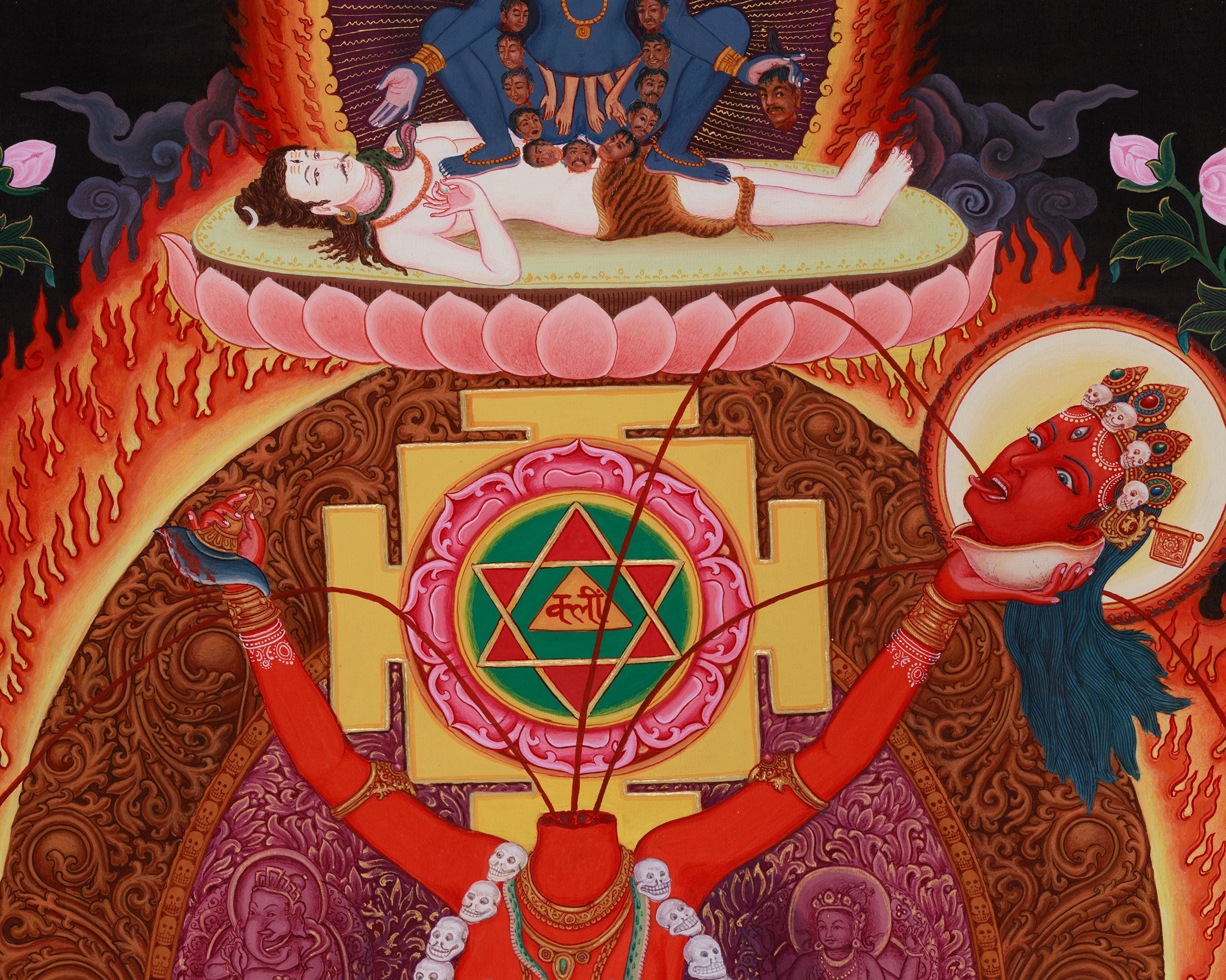 Chinnamasta Devi Thangka | Tantric Goddess of Self-Sacrifice
