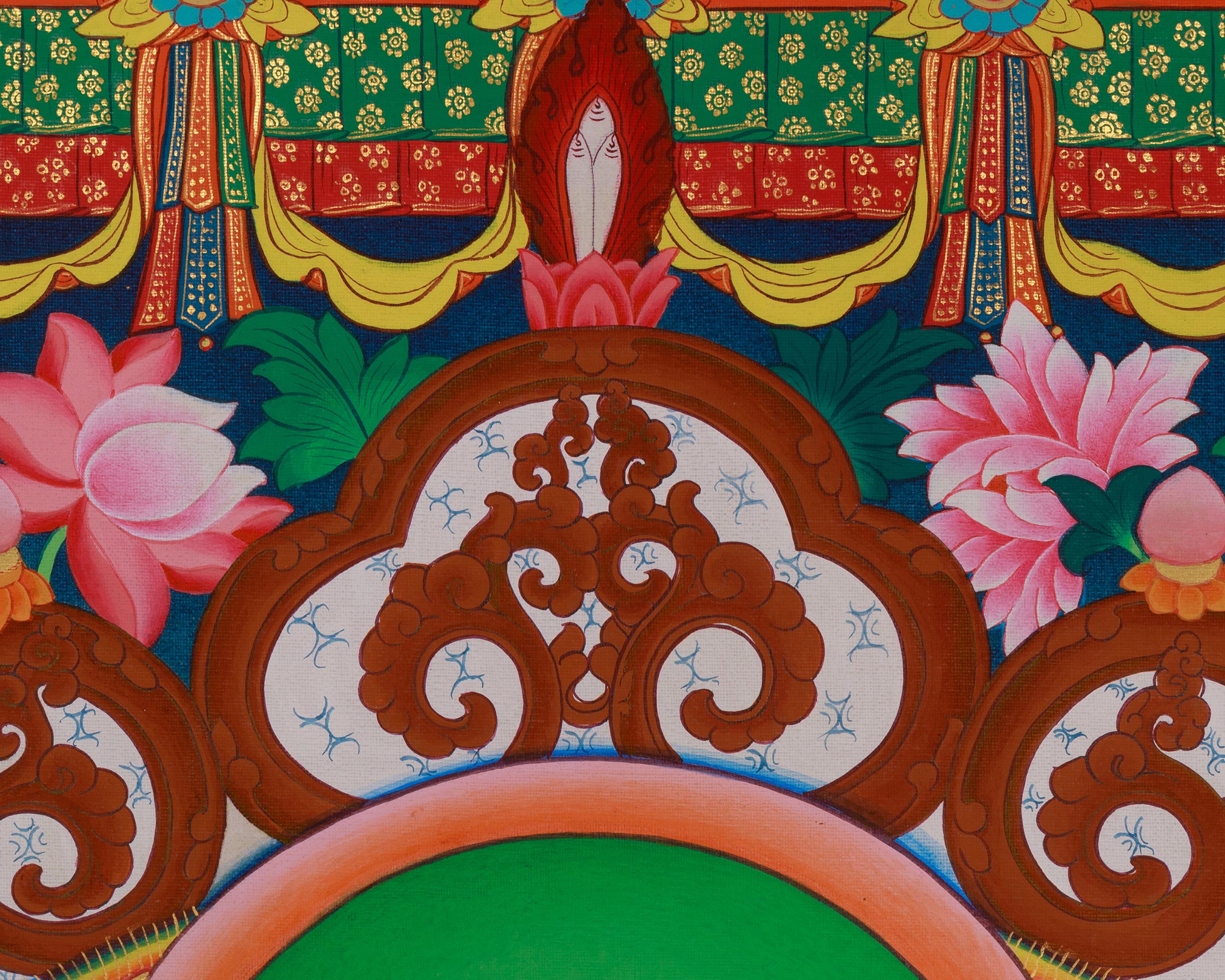 Long Life Amitayus Buddha Thangka | Deity of Infinite light and Compassion