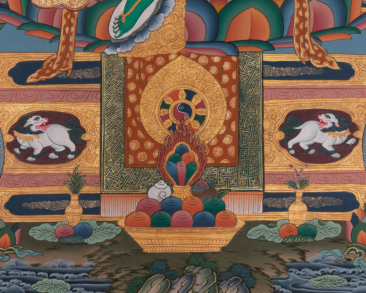 Green Tara Traditional Thangka Painting | Embodies Swift Compassion
