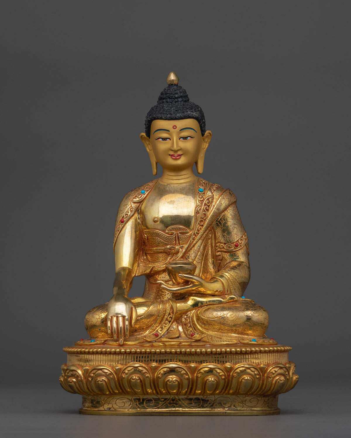 24K Gold Gilded Handmade Three Buddha Statue Set | Symbolizing  Harmony, Enlightenment, and Healing