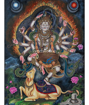 Dancing Shiva Thangka Print