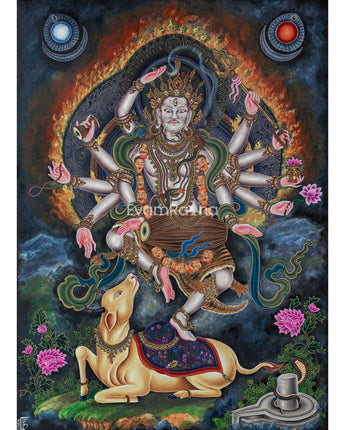 Dancing Shiva Thangka Print