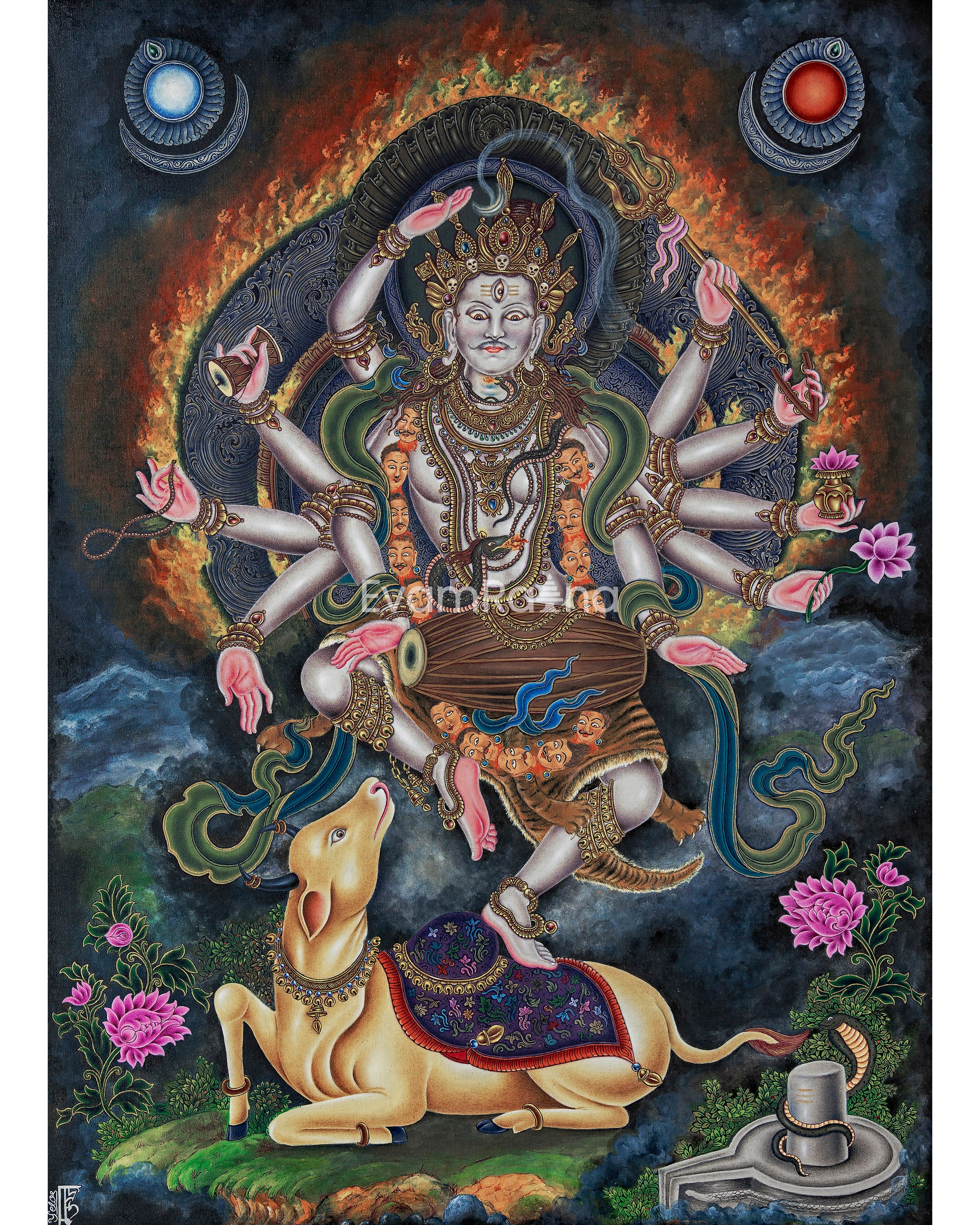 Dancing Shiva Thangka Print