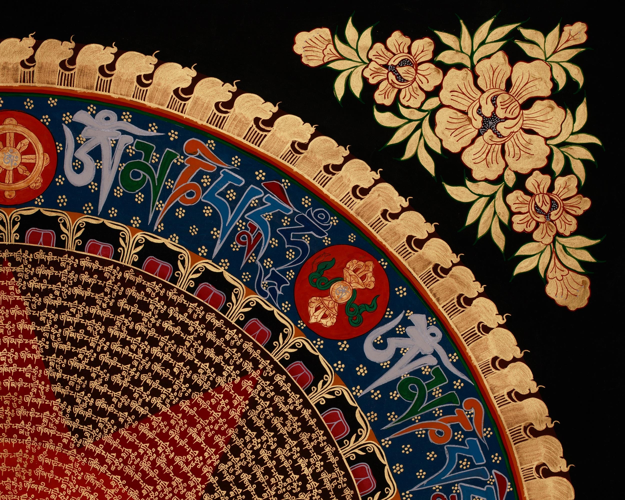 Hand-Painted Mantra Mandala Art | A Sacred Expression of Cosmic Energy