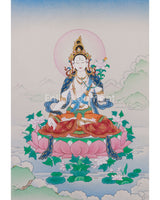 Seven Eyes White Tara Thangka