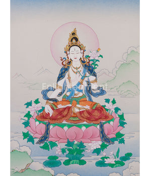 Seven Eyes White Tara Thangka