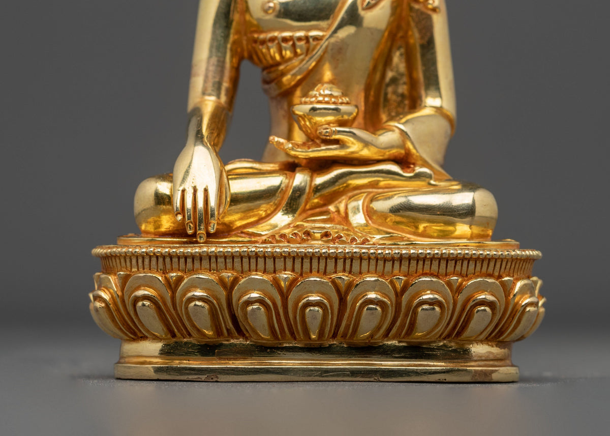 Divine Shakyamuni Buddha Statue | 24K Gold Gilded Buddhist Sculpture