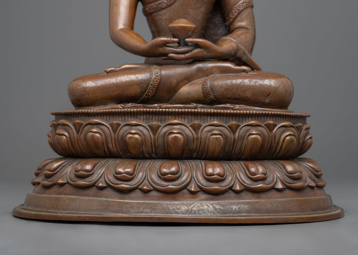 Amitabha Buddha Oxidized Copper Statue | Encounter Serenity with our Handmade Sculpture
