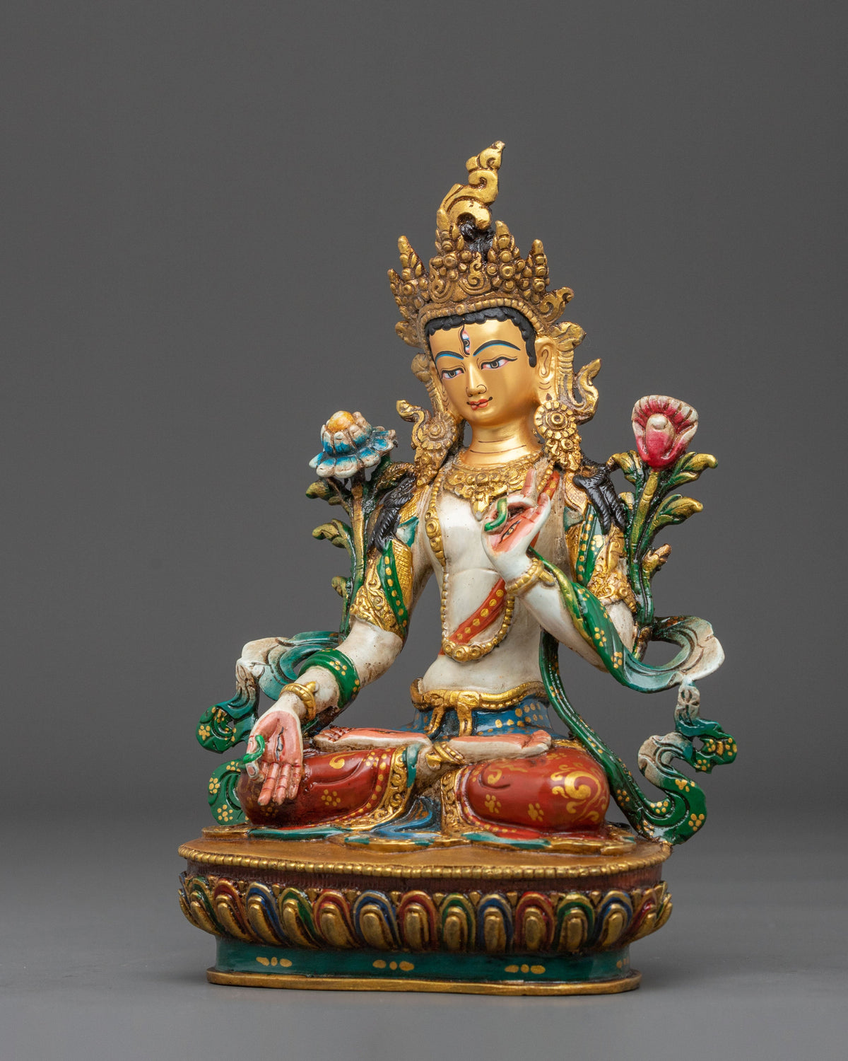 Handmade Divine White Tara Figurine | Compassionate Healing Goddess