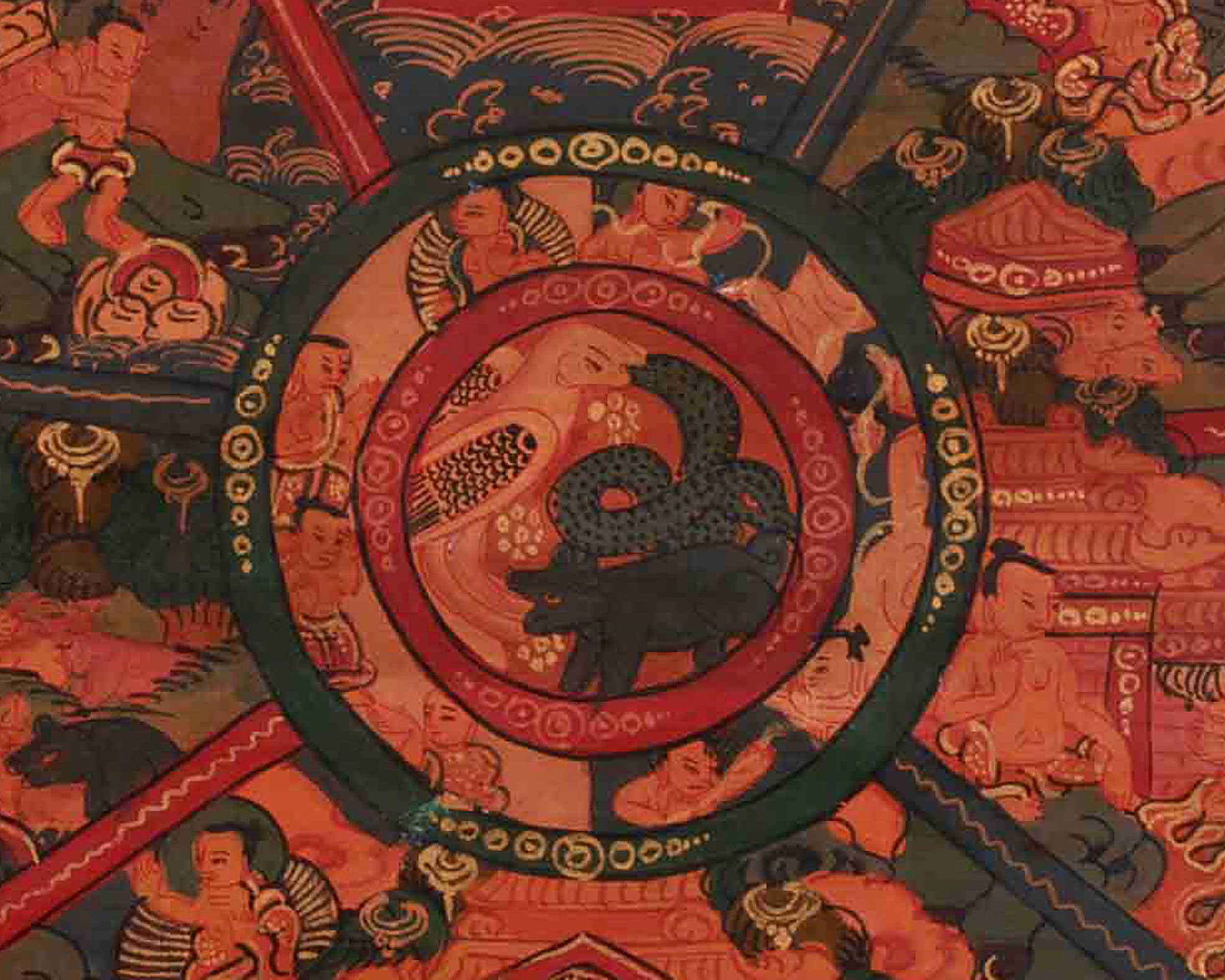 Bhavachakra Meditation Mandala | The Six Realms, Three Poisons, and Twelve Links