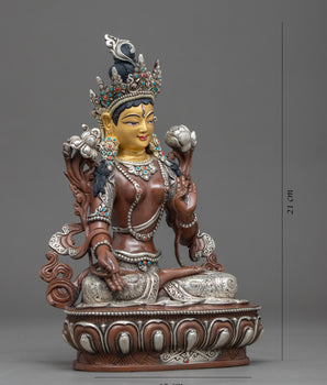 White Tara Buddha Statue | Traditionally Hand Sculpted Art