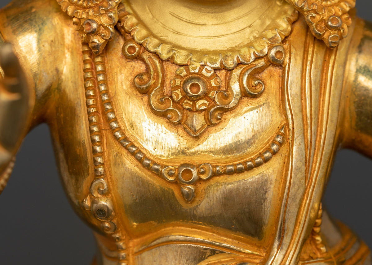 Handmade Namtoshe Statue | 24K Gold Gilded Tibetan Wealth Deity Statue