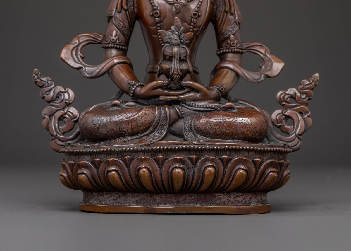 Amitayus Longevity Copper Statue | Home Decor