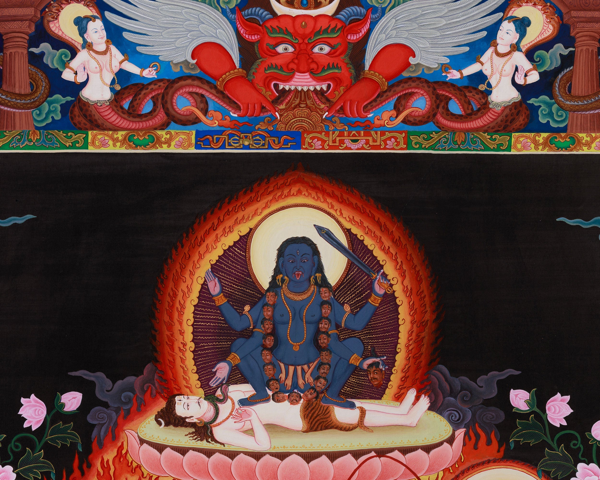 Chinnamasta Devi Thangka | Tantric Goddess of Self-Sacrifice