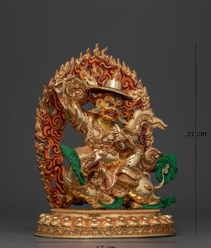 Dorje Legpa Handmade Gold Gilded Statue | Guardian of Dharma