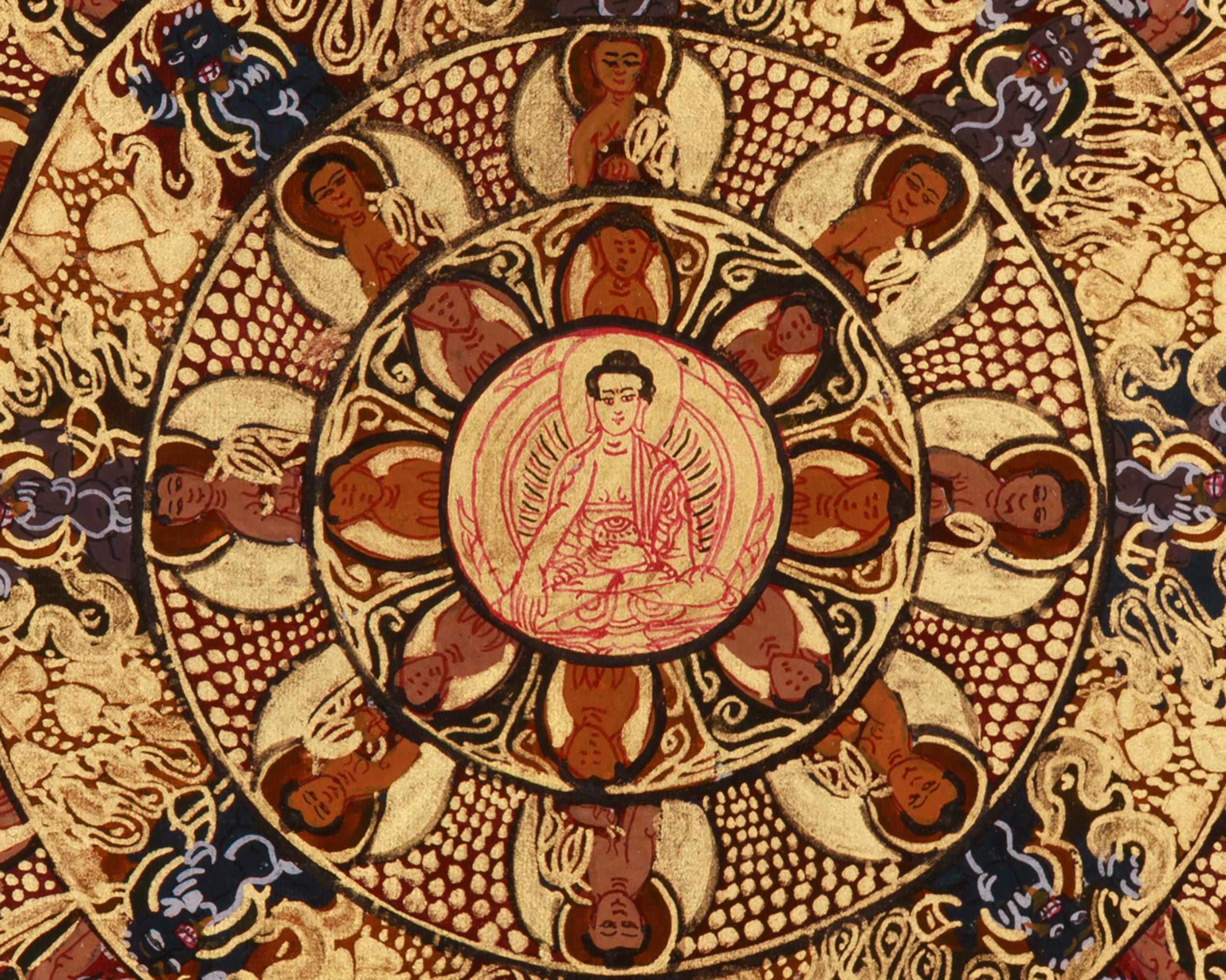 Hand-Painted Buddha Mandala Art | Meditation Altar
