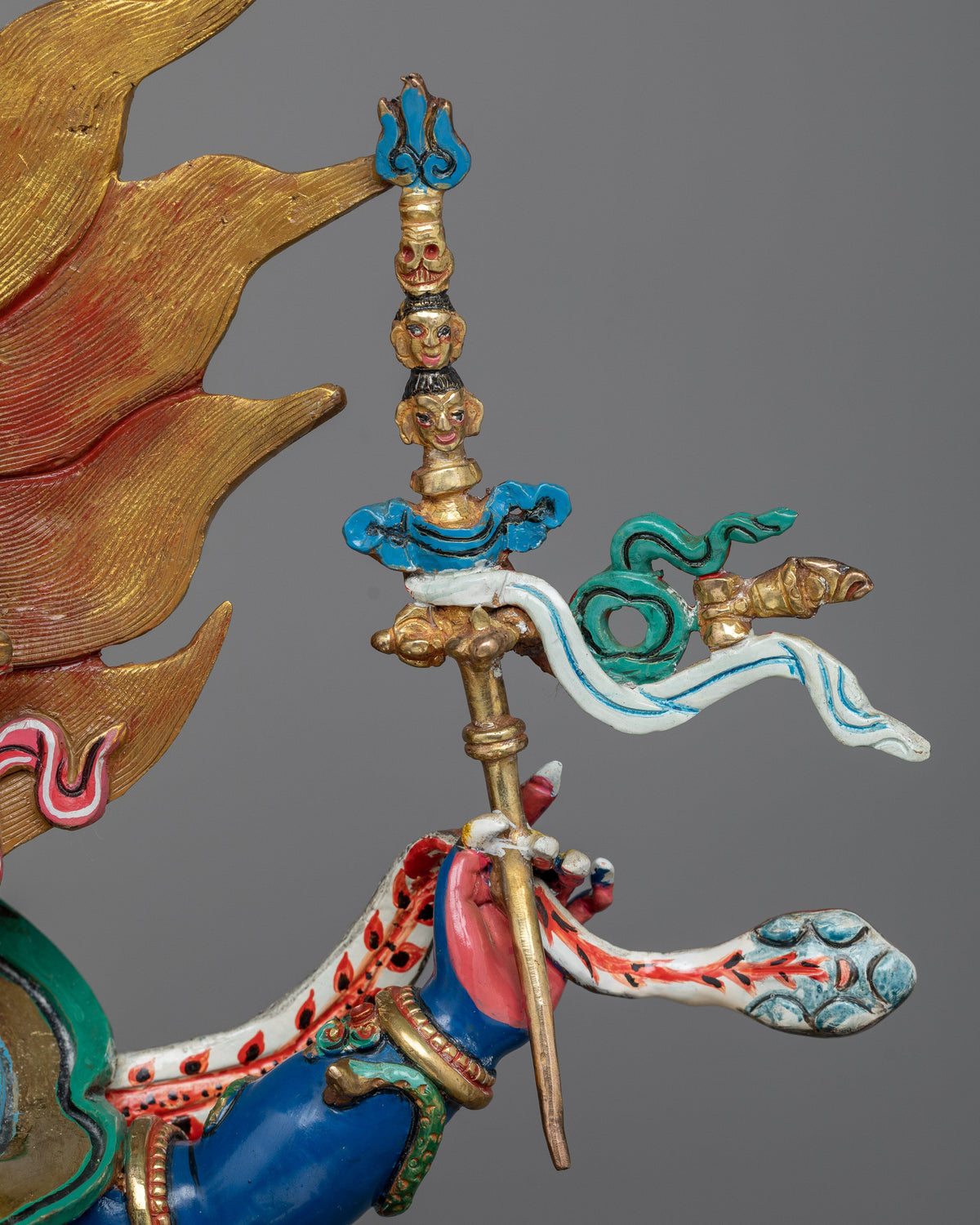Six-Armed Mahakala Statue | A Majestic Protector in 24K Gold