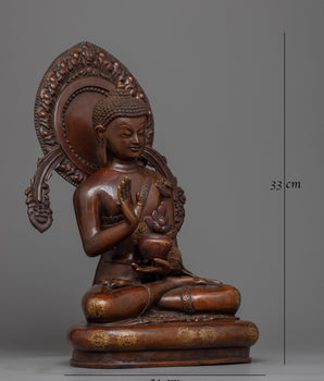 Medicine Buddha 33cm Statue | Handmade Sculpture of Healing Buddha "Bhaisajyaguru"