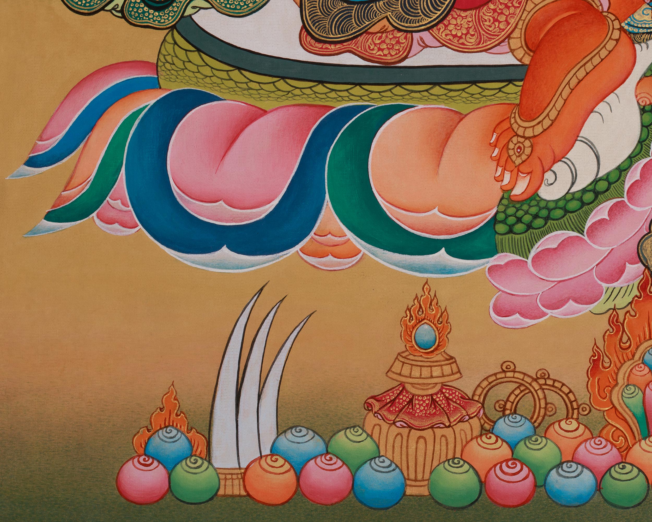 Tibetan Deity Dzambhala Thangka | Embodiment of Prosperity
