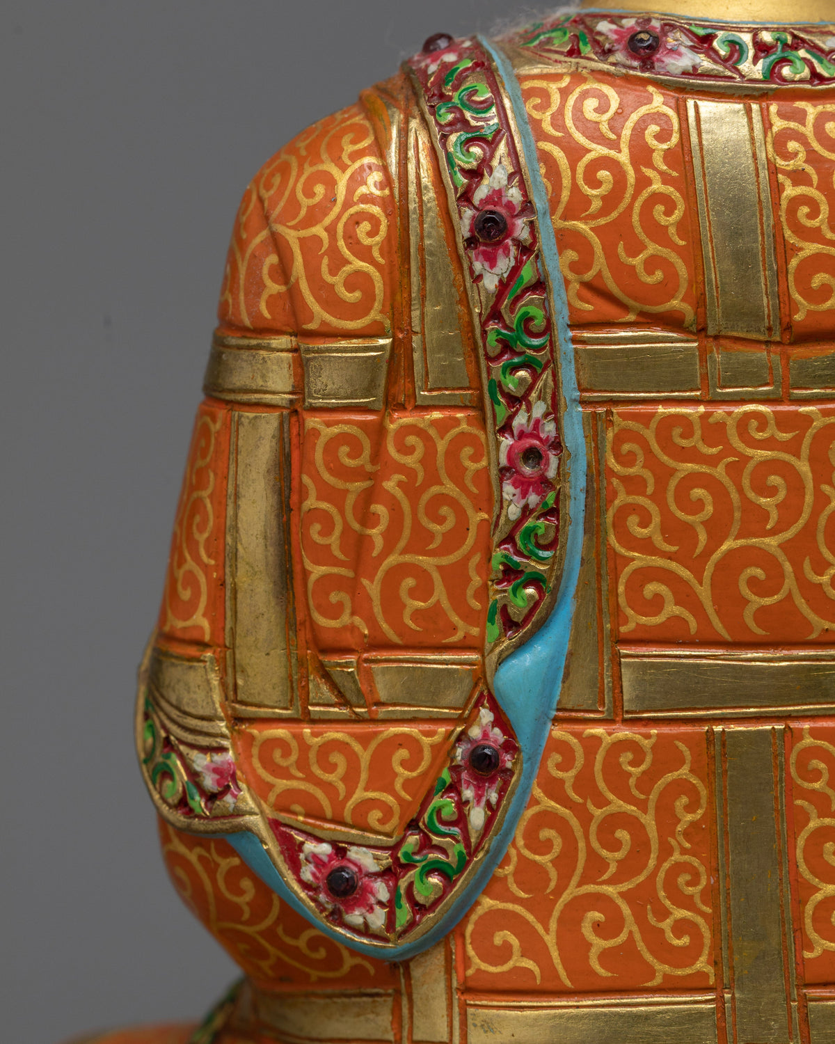 Radiant Shakyamuni Buddha Color Figure | Exquisite Handcrafted Copper Statue