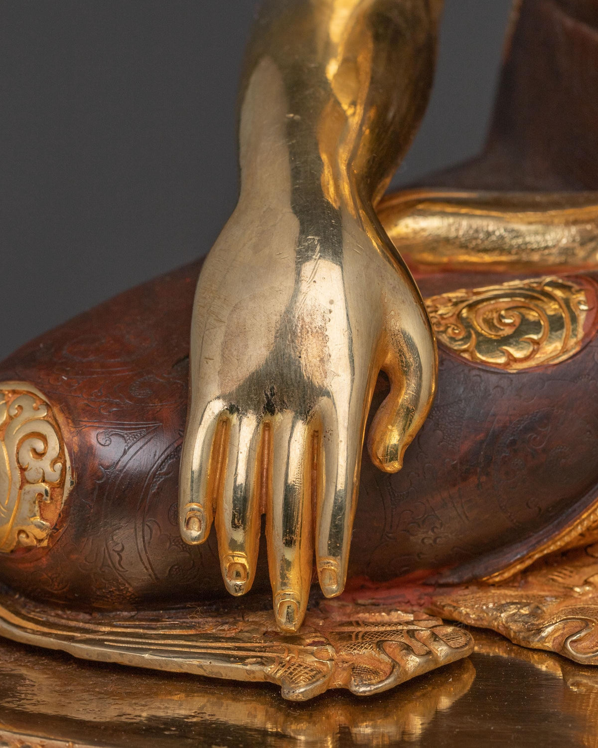 24k Gold Gilded Shakyamuni Buddha Sculpture | Historical Buddha | Tibetan Decor | Meditation Sacred Altar"