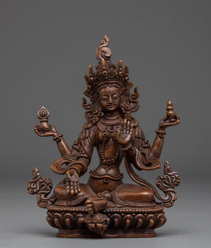 Oxidized Copper Statue of Laxmi