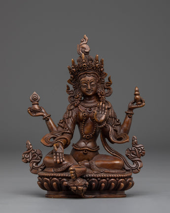 Oxidized Copper Statue of Laxmi