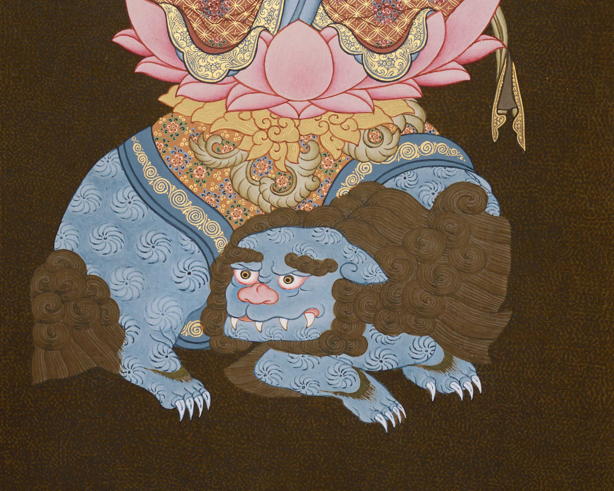 Manjushri Wisdom Painting | A Sacred Japanese Style Artwork of the Bodhisattva of Insight