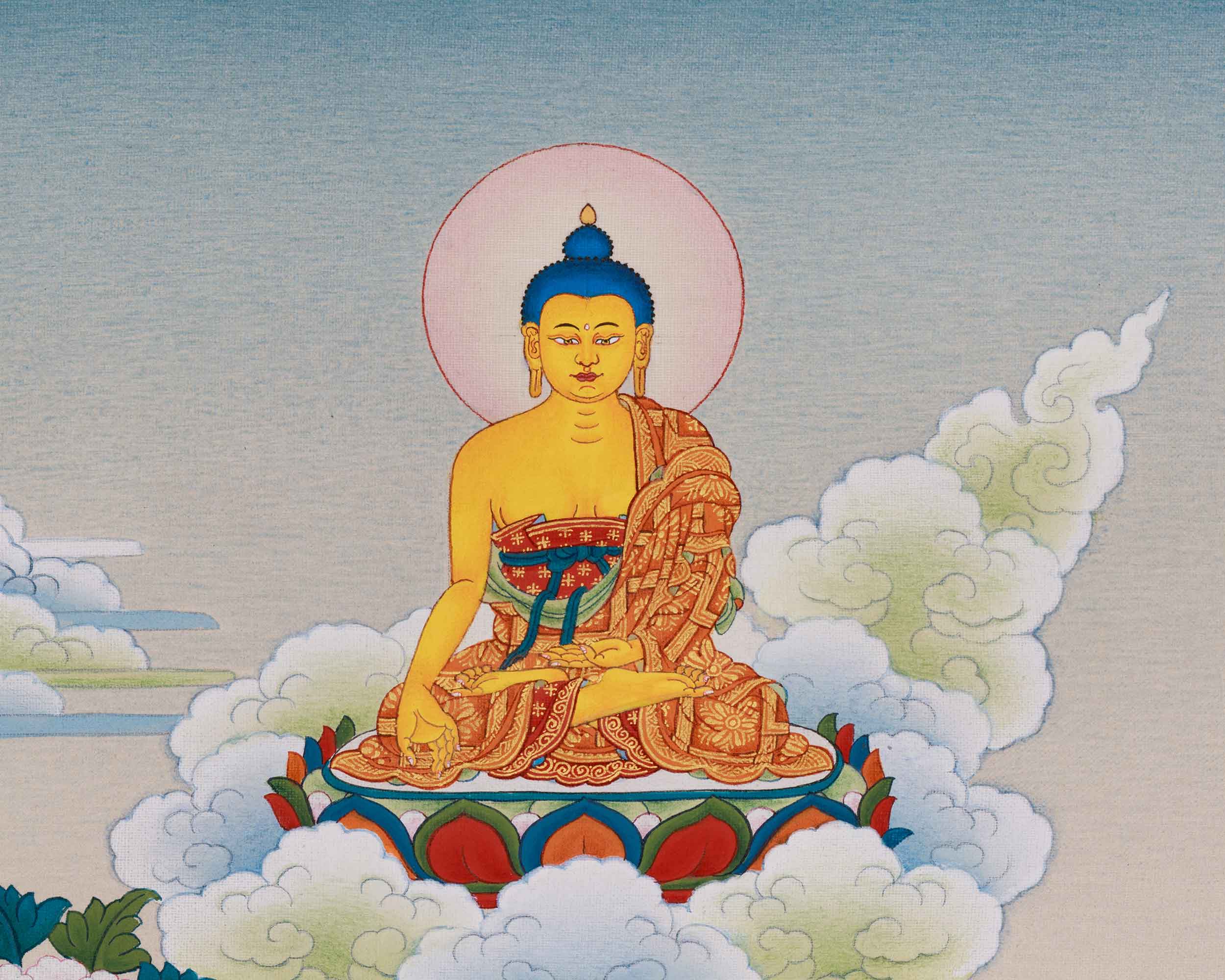 Traditional Asta Medicine Buddha Thangka | Healing and Longevity Art
