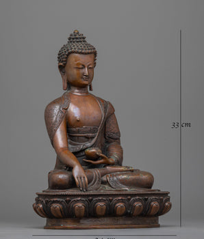 buddha shakyamuni oxidized sculpture
