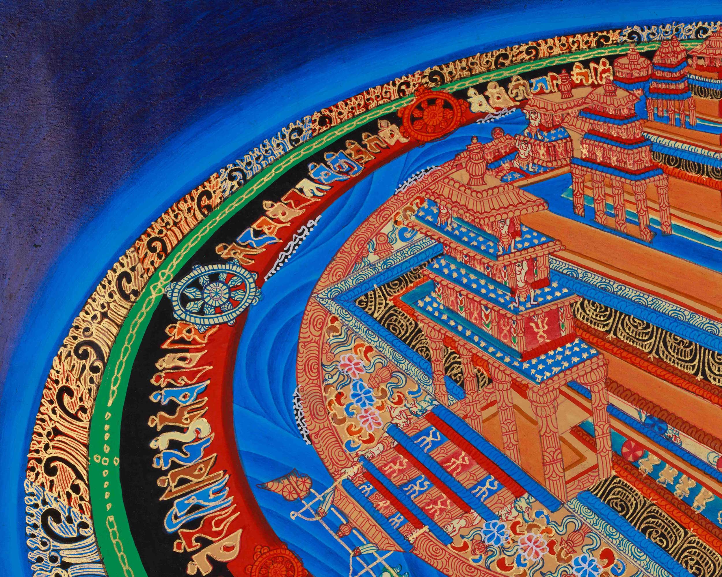 Traditional Three-Dimensional Kalachakra Mandala | The Divine Palace of Enlightenment