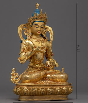 Vajrasattva Meditation Statue | Gold Gilded Traditional Vajrasattva Art