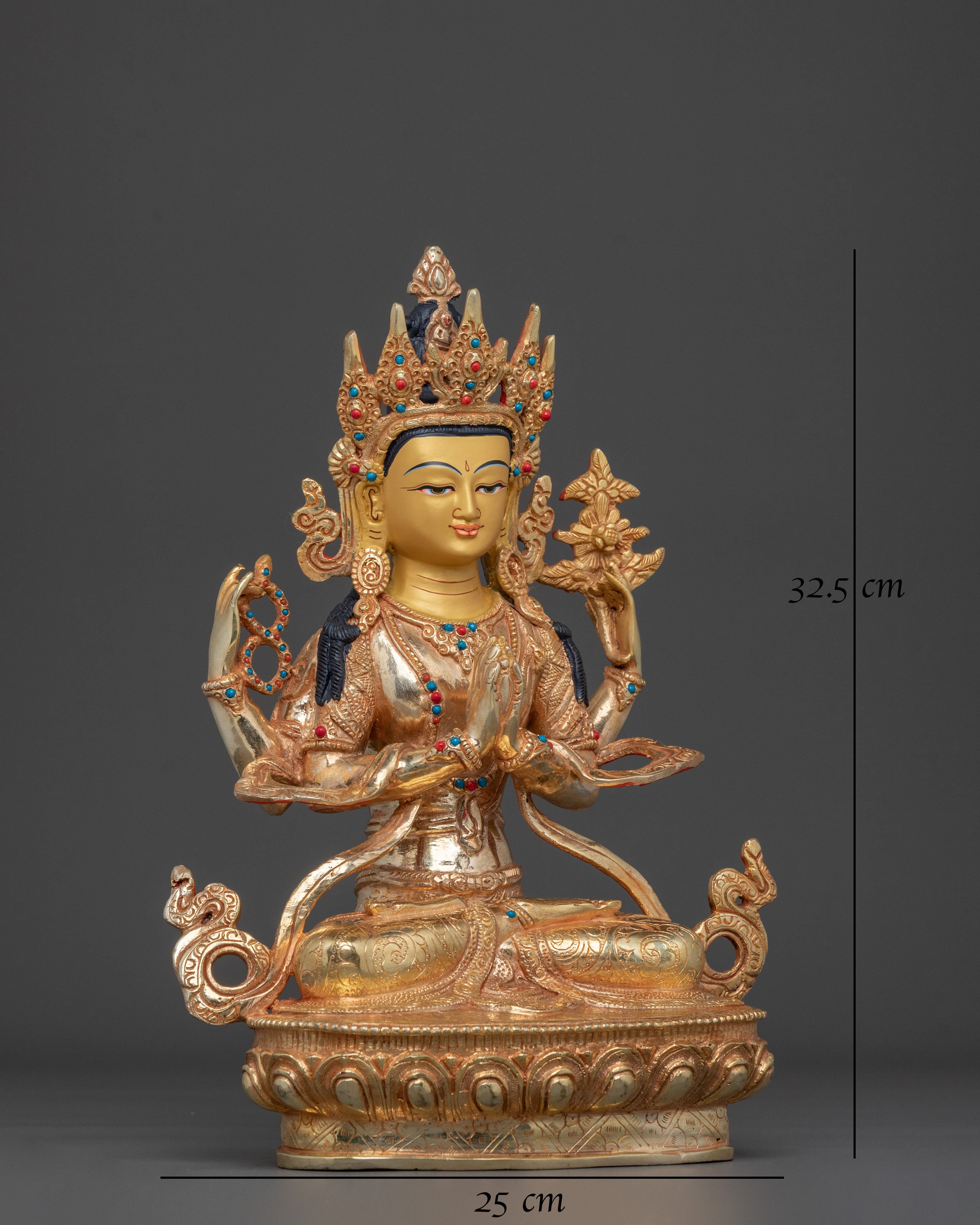 Bodhisattva Of Compassion Chenrezig Sculpture | Buddhist Compassion Deity Sculpture