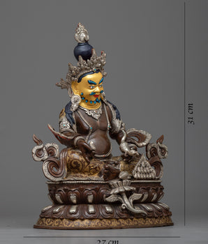 Oxidized Dzambhala Figurine | Embodiment of Prosperity and Fortune