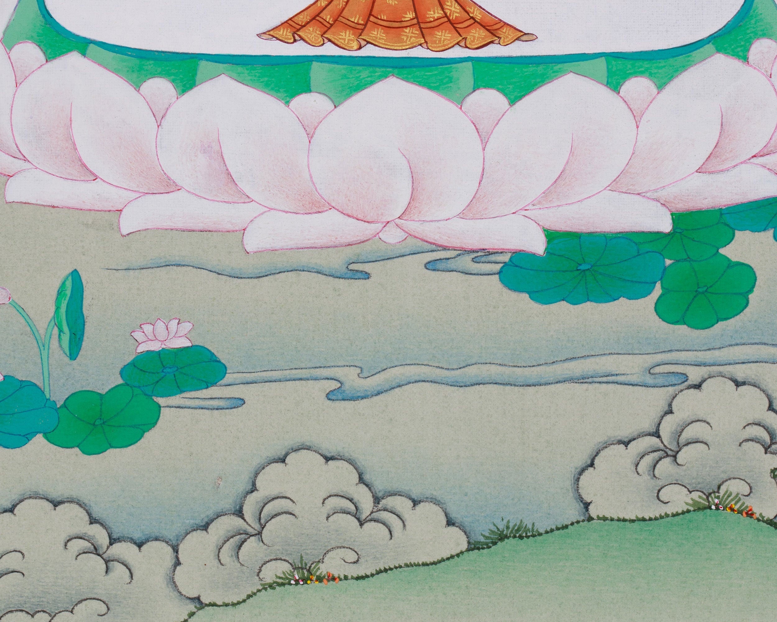 13-Inch Saraswati Thangka | Hand-Painted Goddess of Wisdom and Arts
