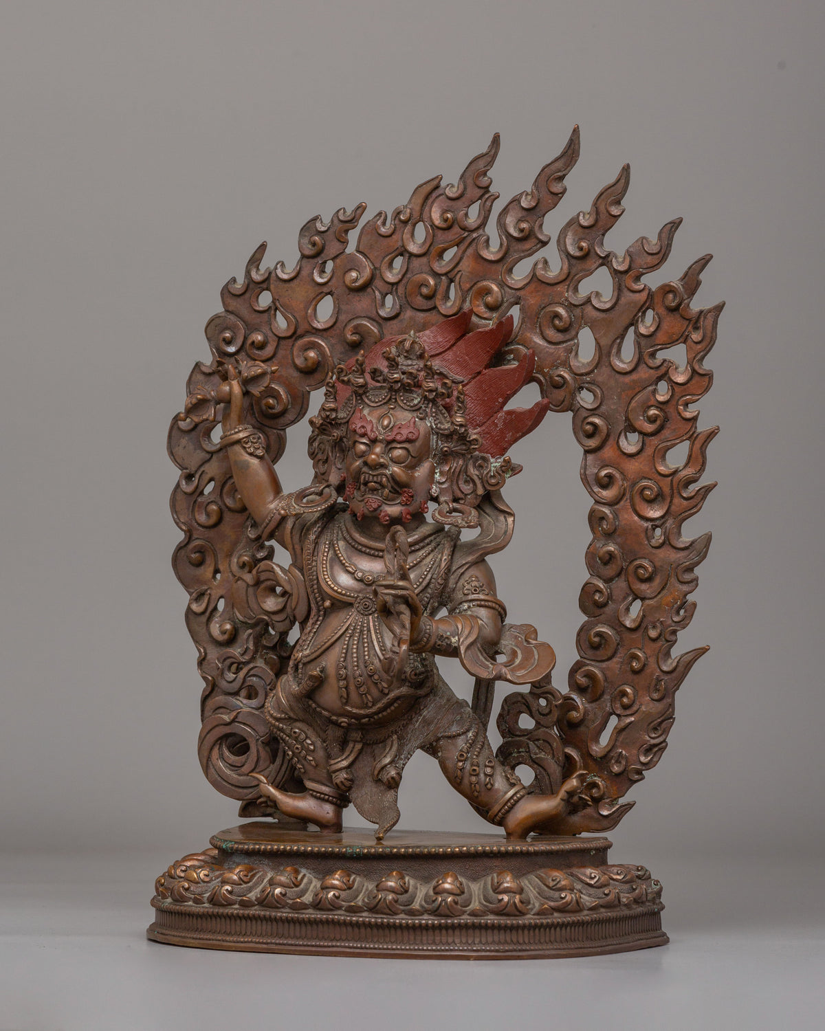 Sacred Himalayan Vajrapani Meditation Statue | Handcrafted Oxidized Copper Vajrapani