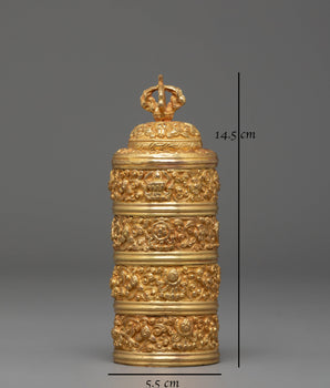 Handmade Golden Decorative Rice Pot | Copper Body with Fire Gold Plating