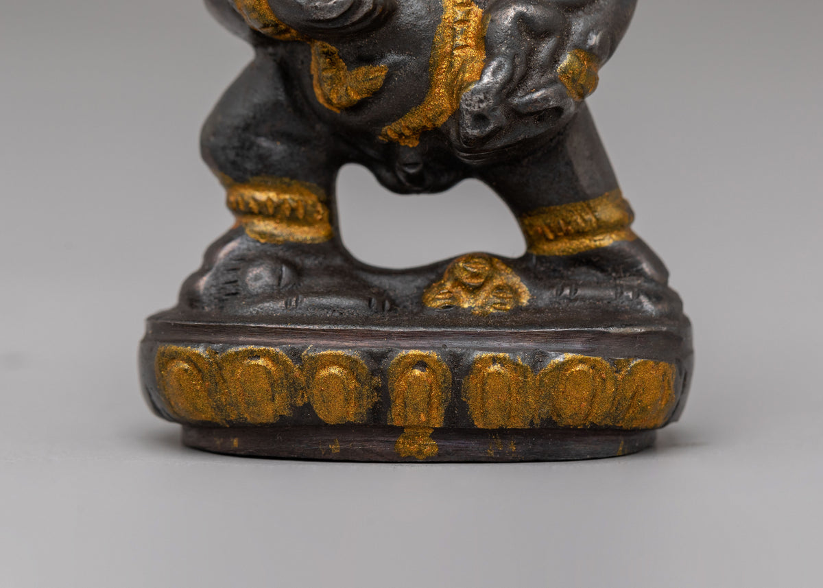 Buddhist Sacred Black Dzambhala Statue | Tibetan God of Wealth