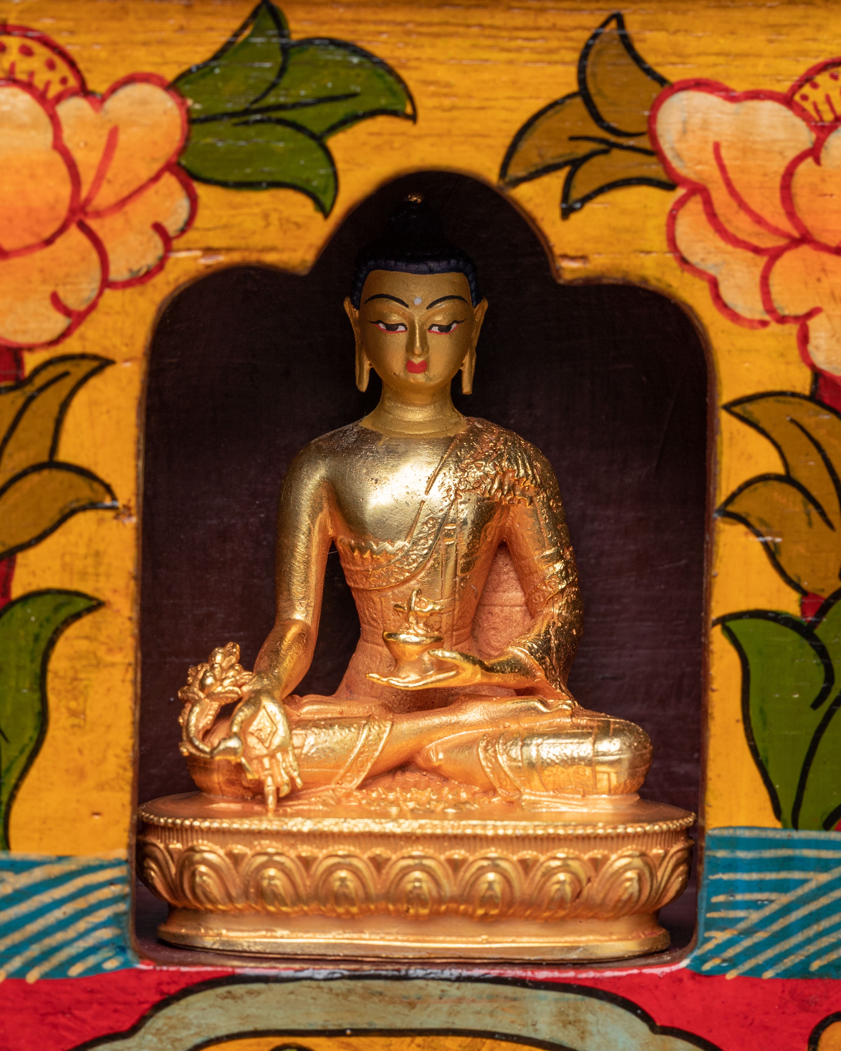 Spiritual Altar Box with Statue | Sacred Decor for Meditation & Rituals