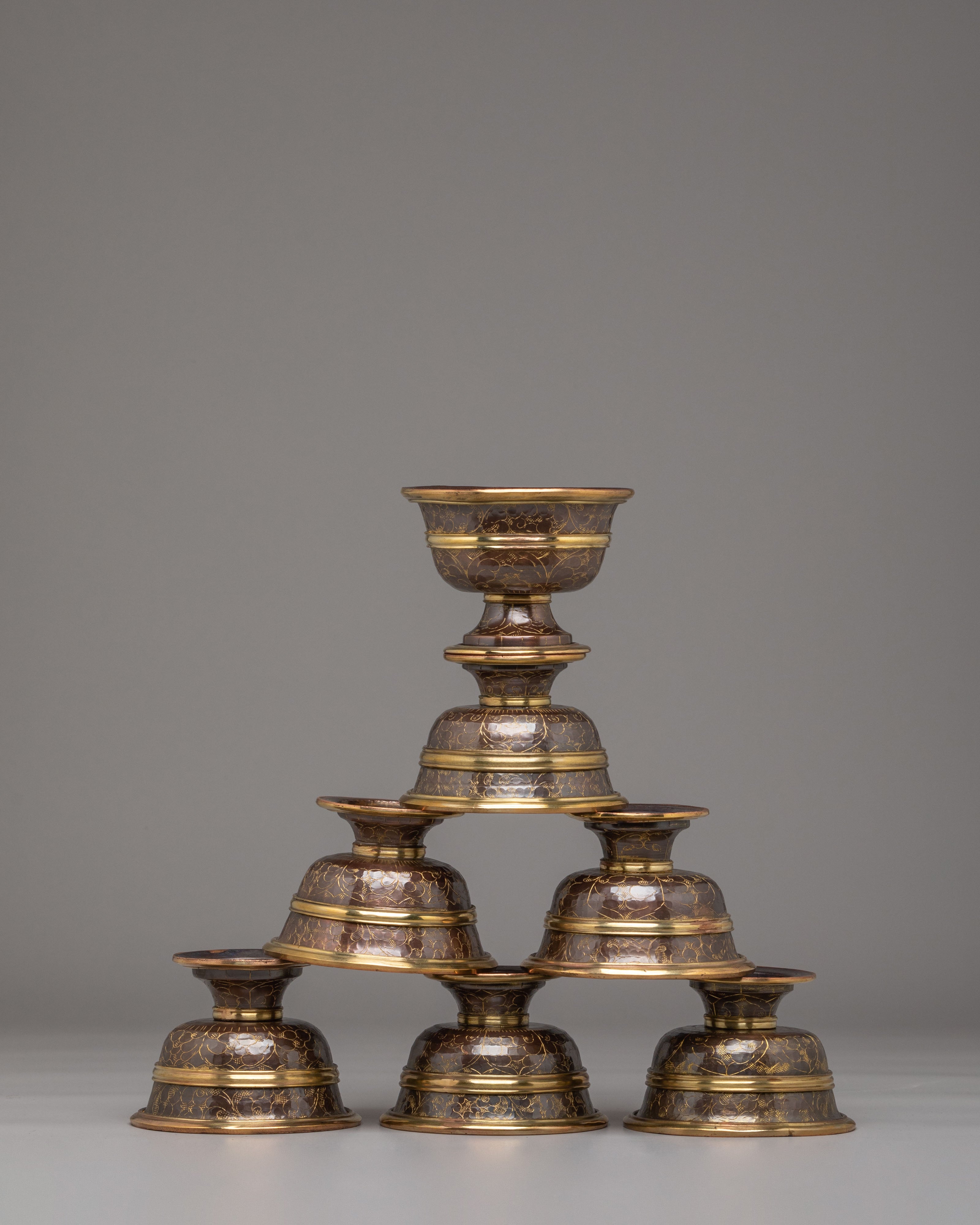 Tibetan Offering Bowls Set | Handcrafted Ritual Bowls for Spiritual Offerings