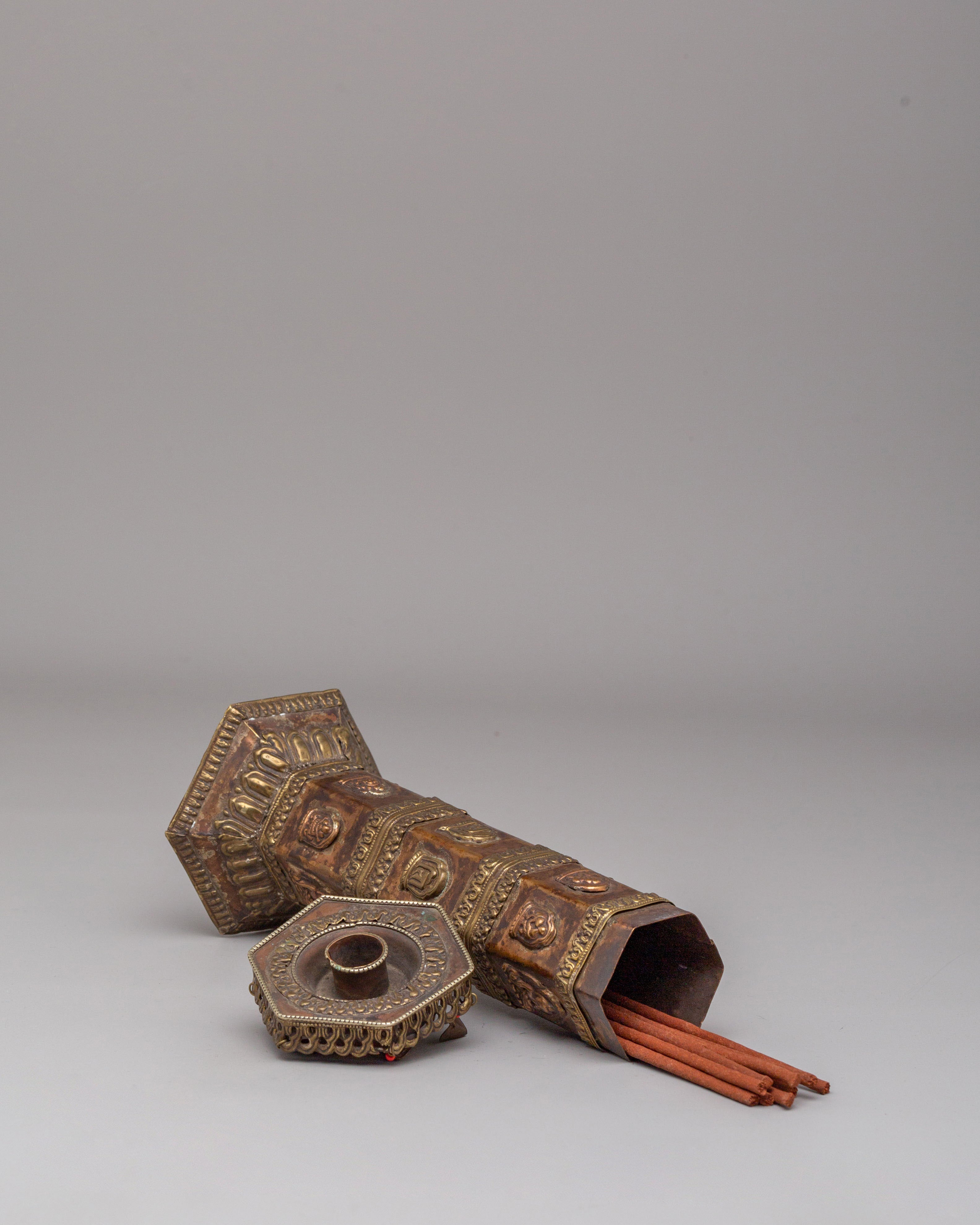 Sacred Buddhist Relief Incense Burner | Traditional Tibetan Ritual Burner
