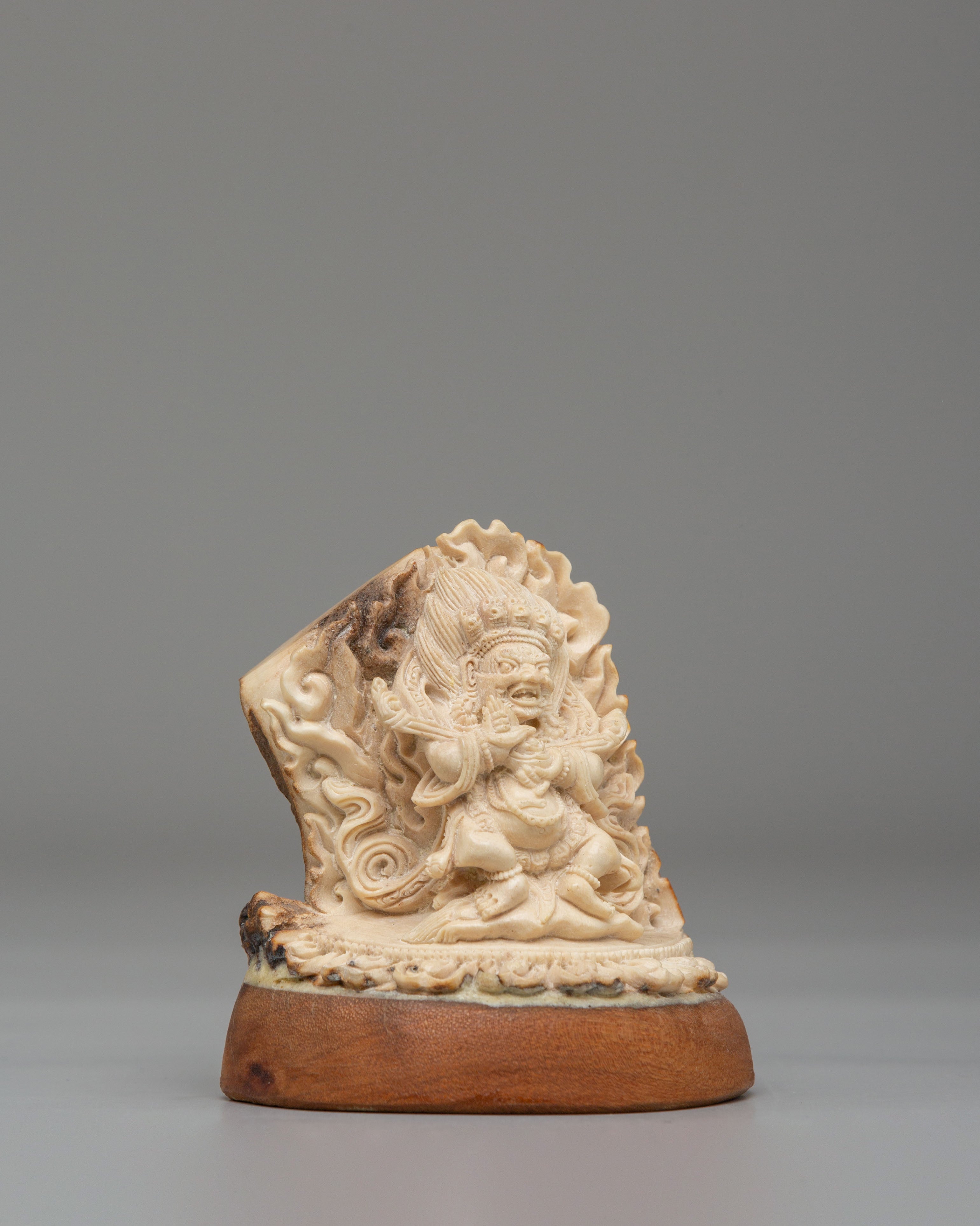 Mahakala Bone Sculpture | Hand Carved Tibetan Ritual Art