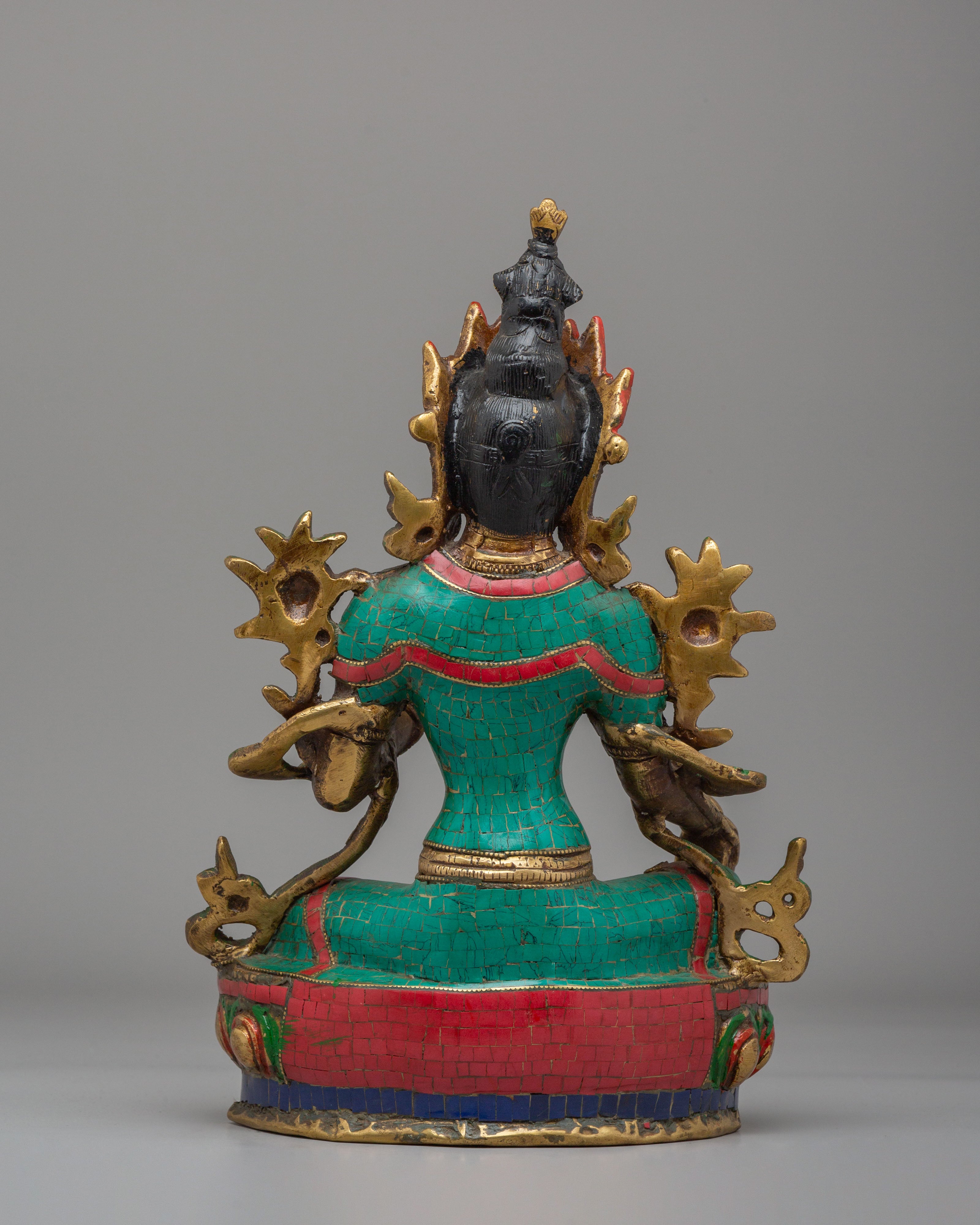 Ceremonial Green Tara Statue | Tibetan Artwork for Rituals