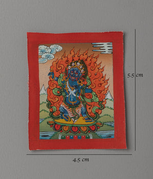 Handmade Vajrapani Thangka for Locket | Spiritual Artwork