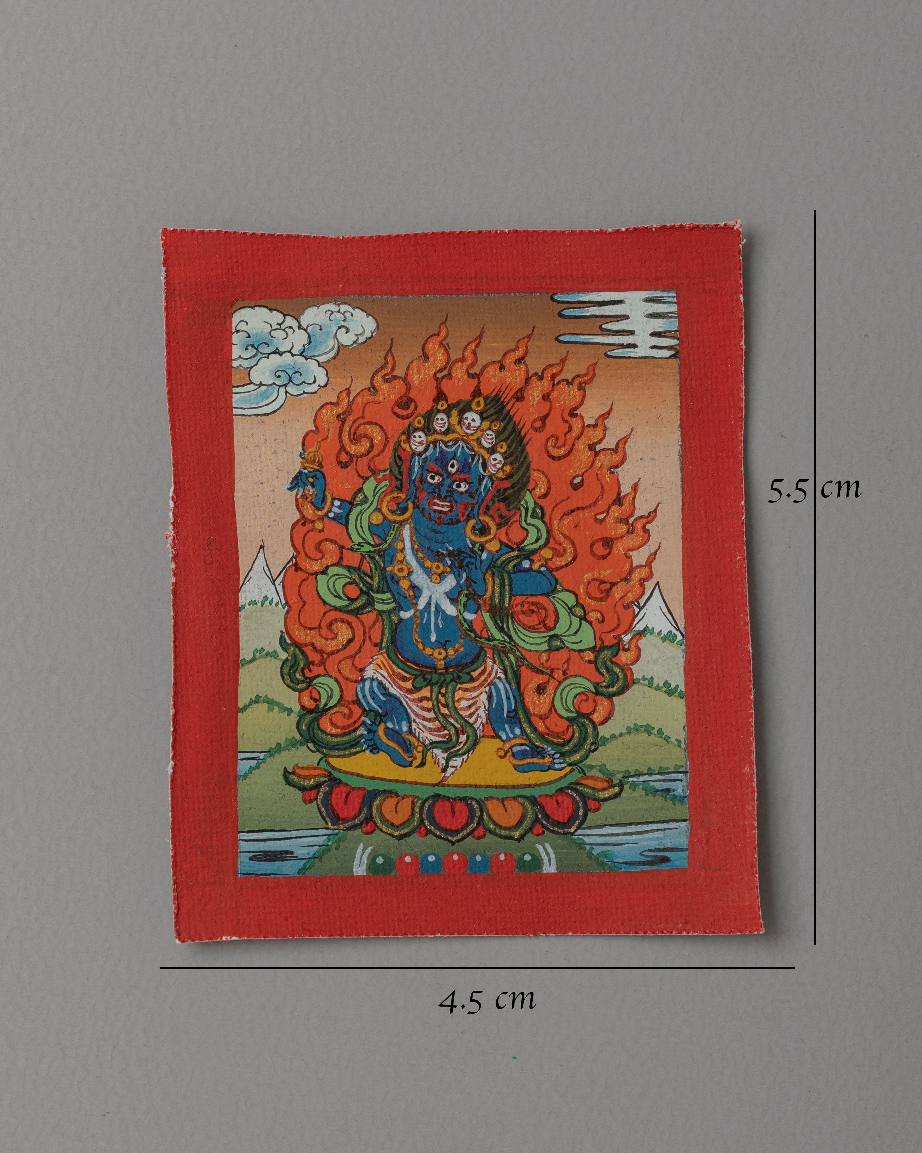 Handmade Vajrapani Thangka for Locket | Spiritual Artwork