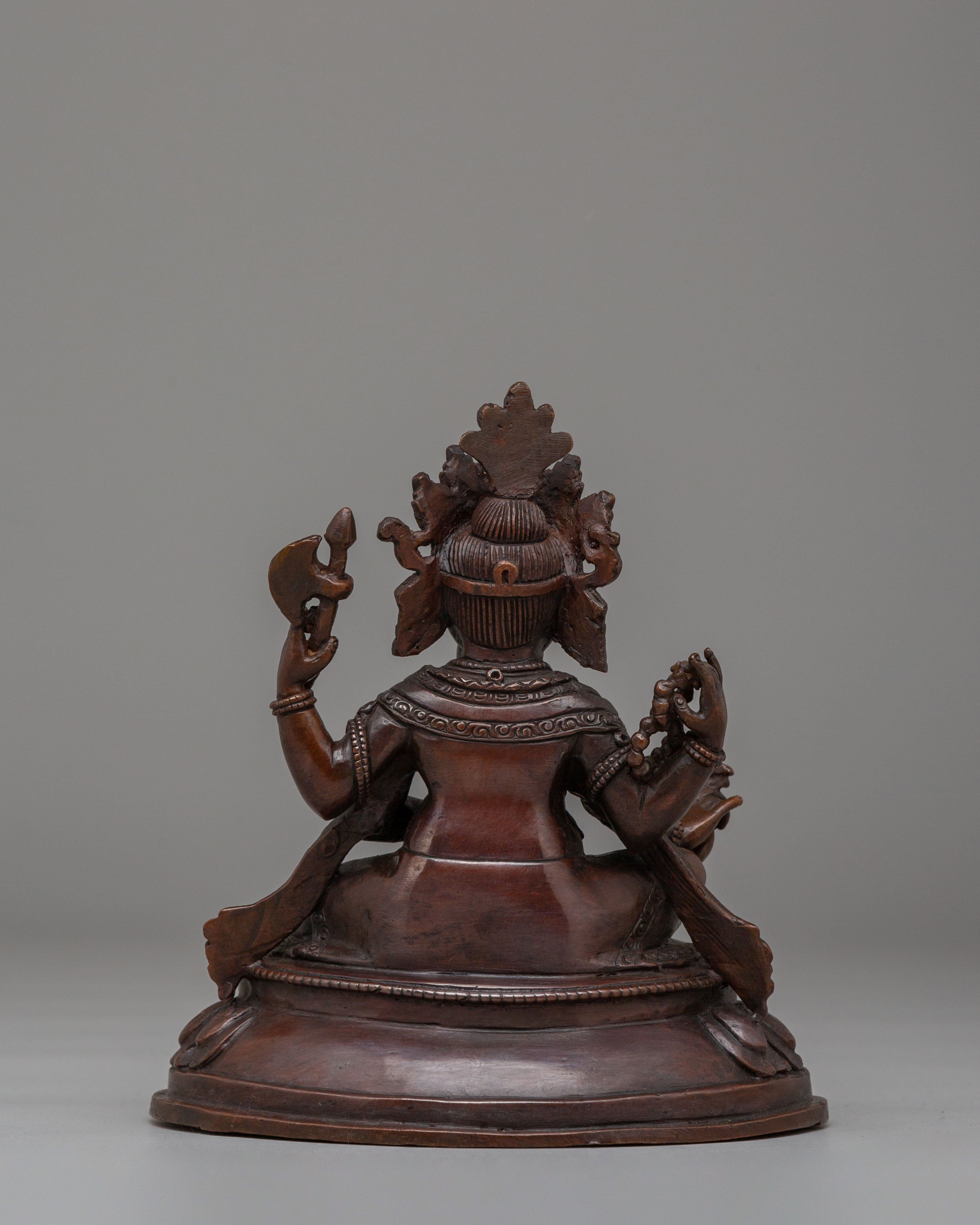 Sacred Ganesh Altar Statue | Handcrafted Oxidized Copper Body
