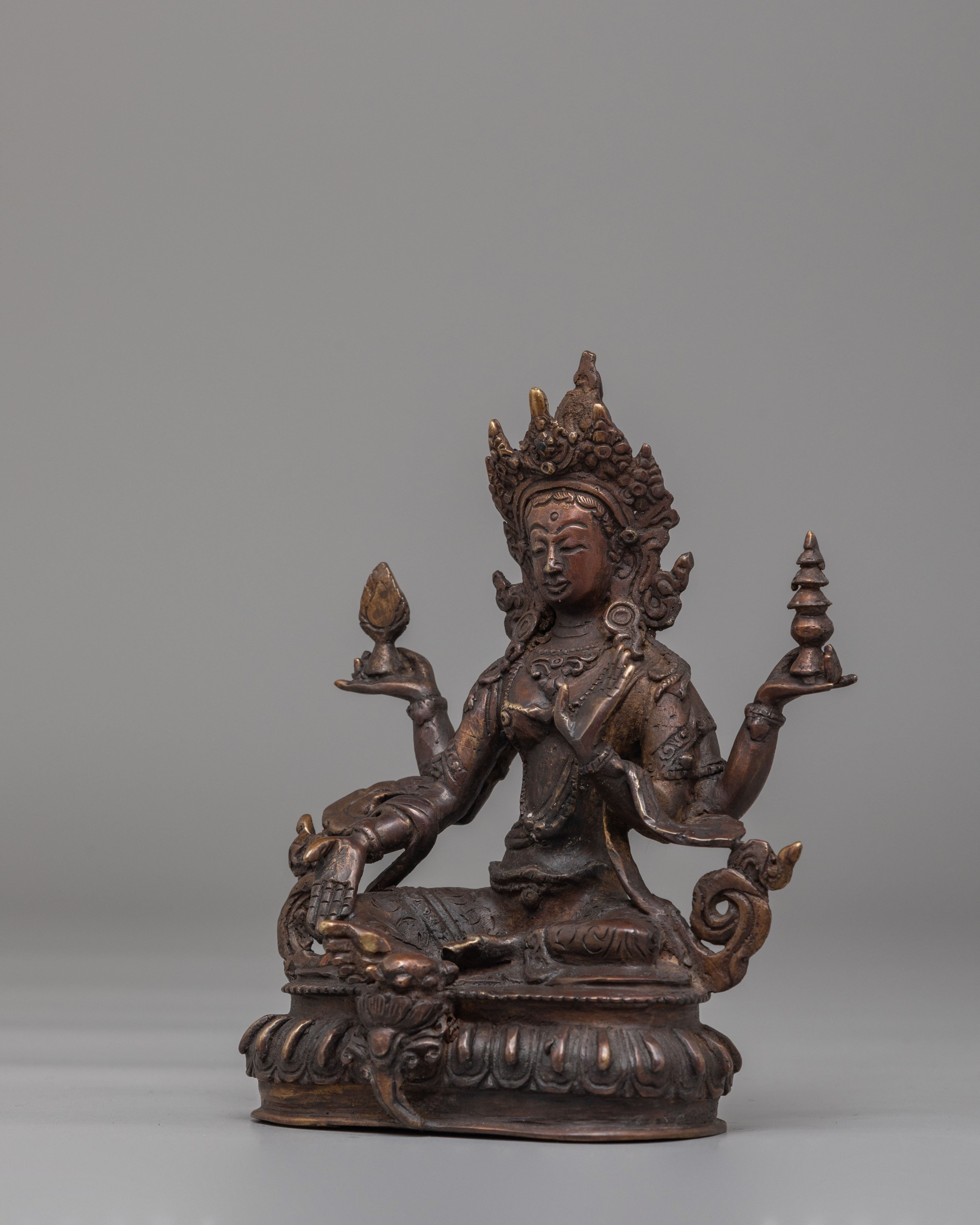 Spiritual Laxmi Goddess Statue | Sacred Copper Statue