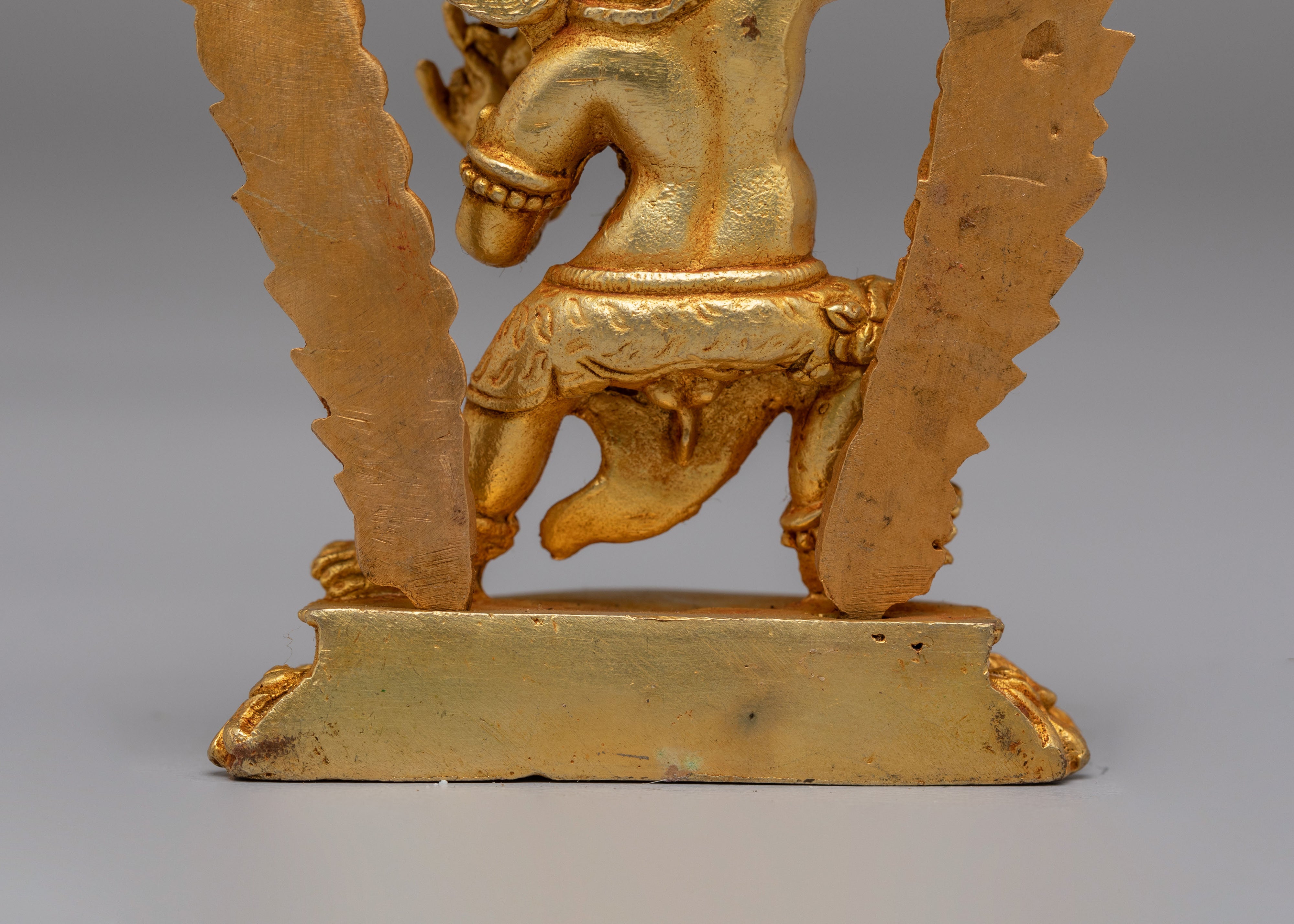 Handmade Vajrapani Statue | Gold Plated Copper Protector Deity