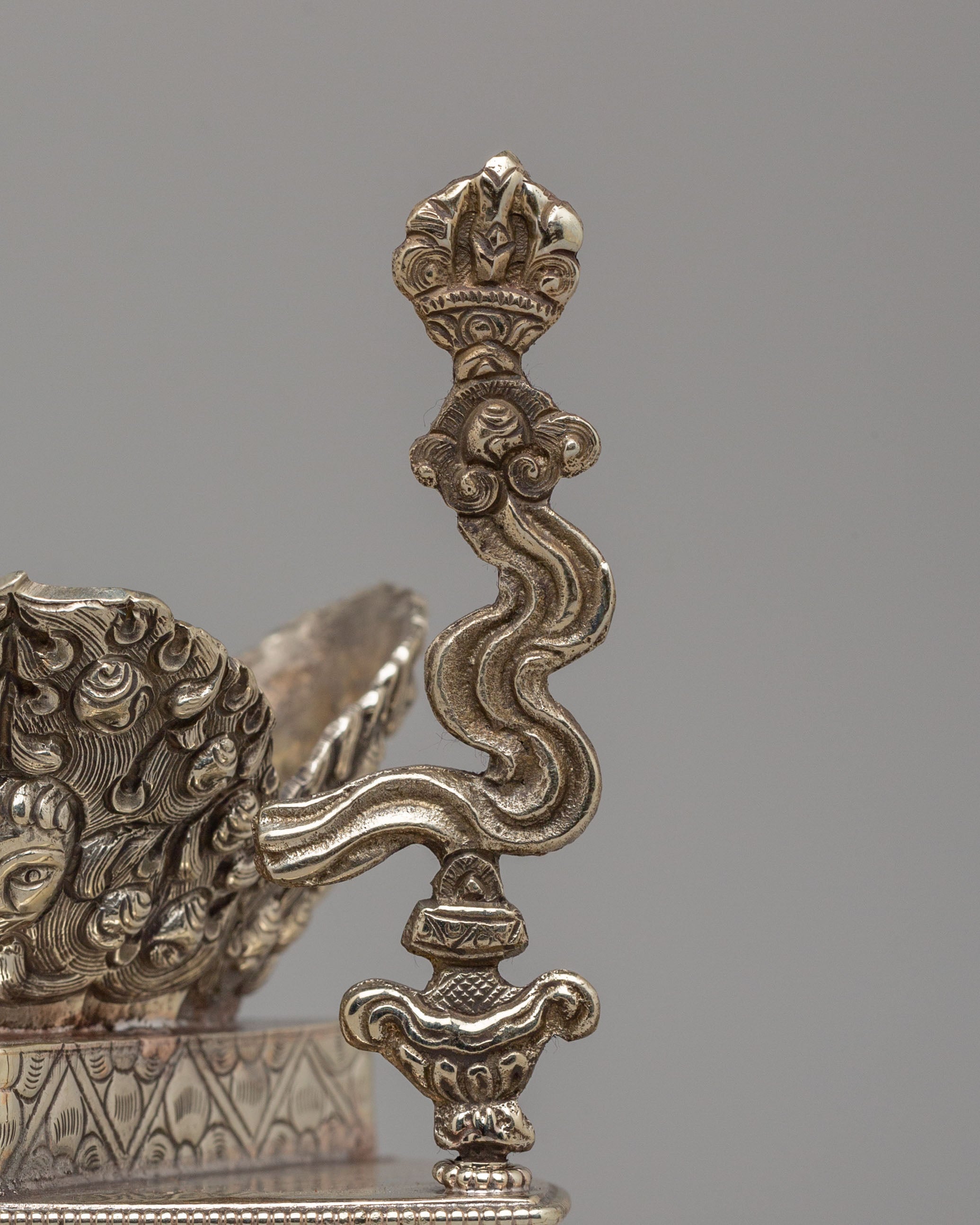 Spiritual Kapala Ritual Tool | White Metal Tibetan Skull Cup